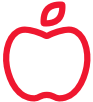 Apfel Icon Rot