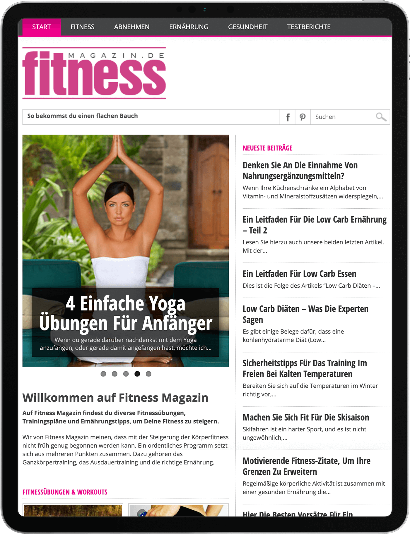 Tablet im hochformat