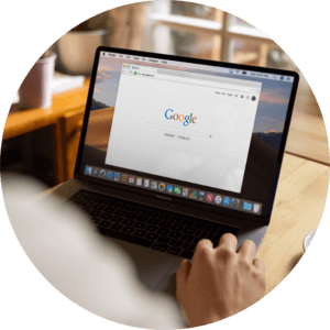 laptop with google page